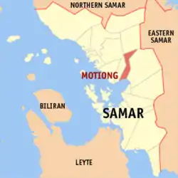 Map of Samar with Motiong highlighted