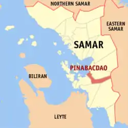 Map of Samar with Pinabacdao highlighted