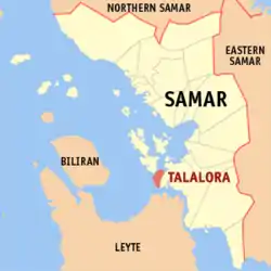 Map of Samar with Talalora highlighted