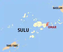 Map of Sulu with Omar highlighted