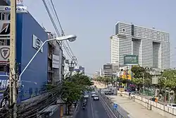 Phahonyothin Road, running through Chatuchak, with Elephant Tower on the right