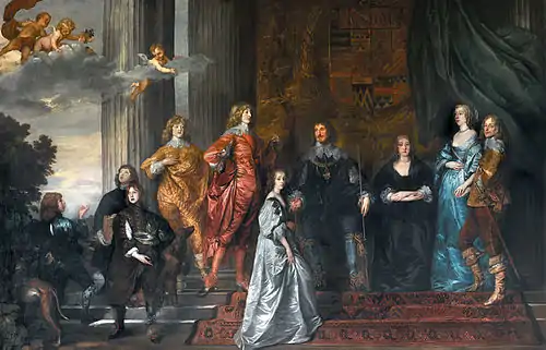 Lady Mary (in white) with her first husband's family and father in law 4th Earl of Pembroke.