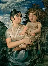 Pauline Runge with Son, wife and son of the artist (1807), 97 x 73 cm., Alte Nationalgalerie
