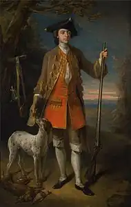Sir Edward Hales, Baronet, of Hales Place, Hackington, Kent with his dog, by Philippe Mercier