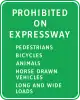 Prohibited on expressway