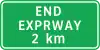 Expressway ends after 2 km