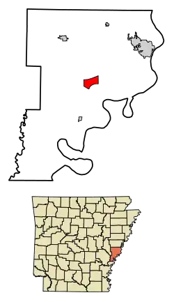 Location of Lake View in Phillips County, Arkansas.