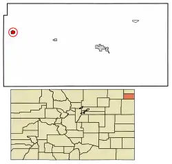 Location of the Town of Haxtun in Phillips County, Colorado.