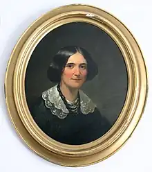 1850 portrait of Phoebe Cary in New York City which hangs in her childhood home in North College Hill, Ohio