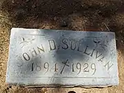 Grave-site of Captain John Daniel “Jack” Sullivan (1894–1929)
