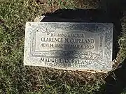 Grave-site of Madge E, Copeland (1895–1988) and her husband Clarence N. Copeland (1882–1929).