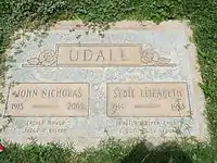Grave-site of John Nicholas Udall (1913–2005) and his wife Sybil Elizabeth Udall (1914–1998).