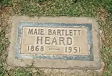 Grave-site of Maie Bartlett Heard (1868–1951).