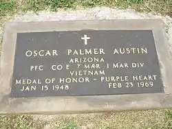 Grave-site of Oscar Palmer Austin (1949–1969)