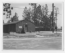 Photograph of special services officer's building, June 1944