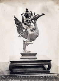 Phra Phrom riding the Hong bird, old statue.