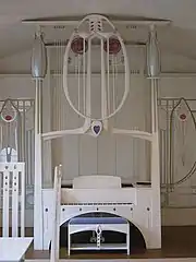Piano design by Charles Rennie Mackintosh in his House of an Art Lover