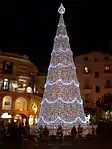 Christmas tree in Salerno old town, Italy.