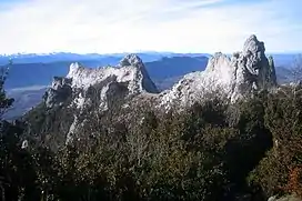 Summits of the Corbières Massif, the only foothill of the Pyrenees on their northern side