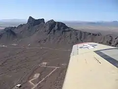Aerial view of Picacho Peak taken from a Boeing B-17 Flying Fortress on April 20, 2013.