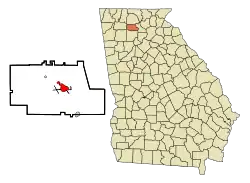 Location in Pickens County and the state of Georgia