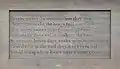 The North side reads "Hereby we see the minutes, how they run; How many make the hours full complete; How many hours bring about the day; So minutes, hours, days, weeks, months and years; Pass'd over to the end they were created; Would bring white hairs unto a quiet grave."