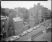 Pierce-Hichborn House and Paul Revere House, North Square in the North End, April 18, 1956. Leon Abdalian Collection, Boston Public Library