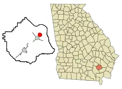 Location in Pierce County and the state of Georgia