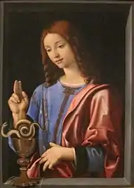 Piero di Cosimo, Saint John the Evangelist, oil on panel, 1504–6, Honolulu Museum of Art