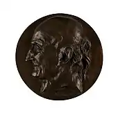 Medallion showing head of Jussieu