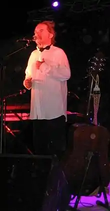 Pierre Vassiliu performing at a concert in Cambieure in 2004.
