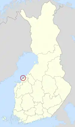 Location of Jakobstad in Finland