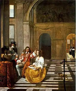 Musical Party in a Hall, by Pieter de Hooch