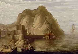 View of Gibraltar in the regent's room, by Peter van de Velde