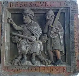 One of the Romanesque reliefs from the Pieterskerk