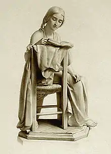 La lettrice (1856). Reading Girl, sculpture by Pietro Magni
