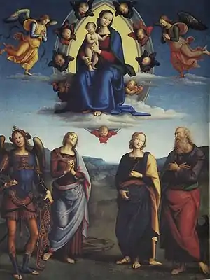 Madonna in Glory with Saints by Perugino, now in the Pinacoteca of Bologna
