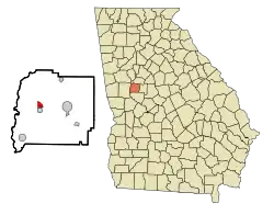 Location in Pike County and the state of Georgia