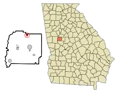 Location in Pike County and the state of Georgia