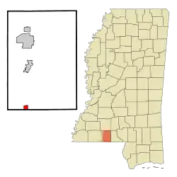 Location of Osyka, Mississippi