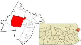 Location in Pike County and the state of Pennsylvania.