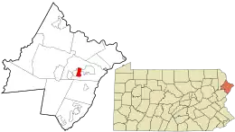 Location in Pike County and the state of Pennsylvania.