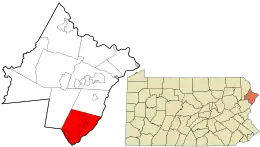 Location in Pike County and the state of Pennsylvania.