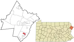 Location in Pike County and the state of Pennsylvania.