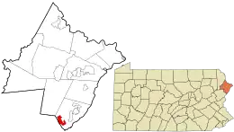 Location in Pike County and the state of Pennsylvania.