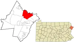 Location in Pike County and the state of Pennsylvania.