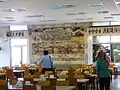 Kibbutz dining room with murals