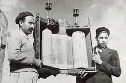 Torah scroll of the village synagogue in the 1950s