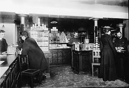 Interior of the shop photographed by Peter Elfelt in 1918.