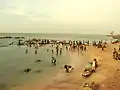 Pilgrims taking holy dip at Kanyakumari, where the Bay of Bengal, Arabian Sea and Indian Ocean, meet